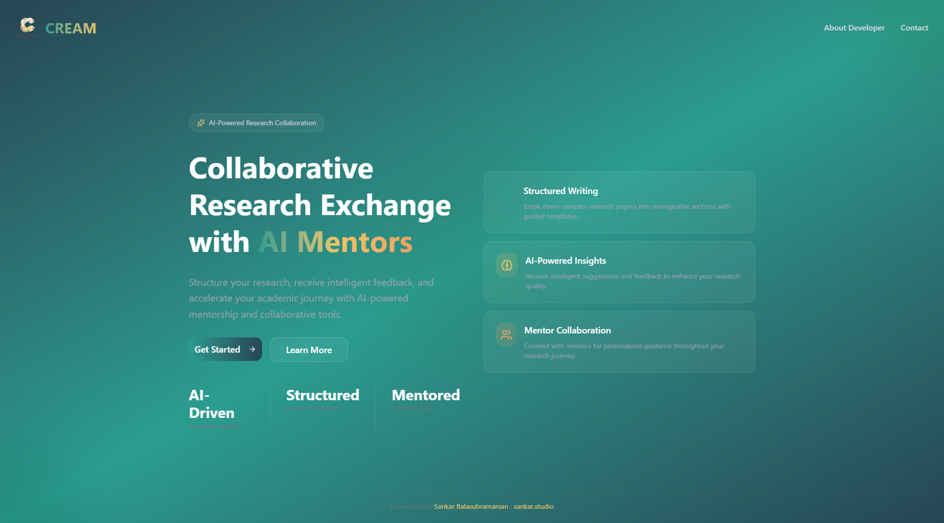 CREAM - Research platform interface